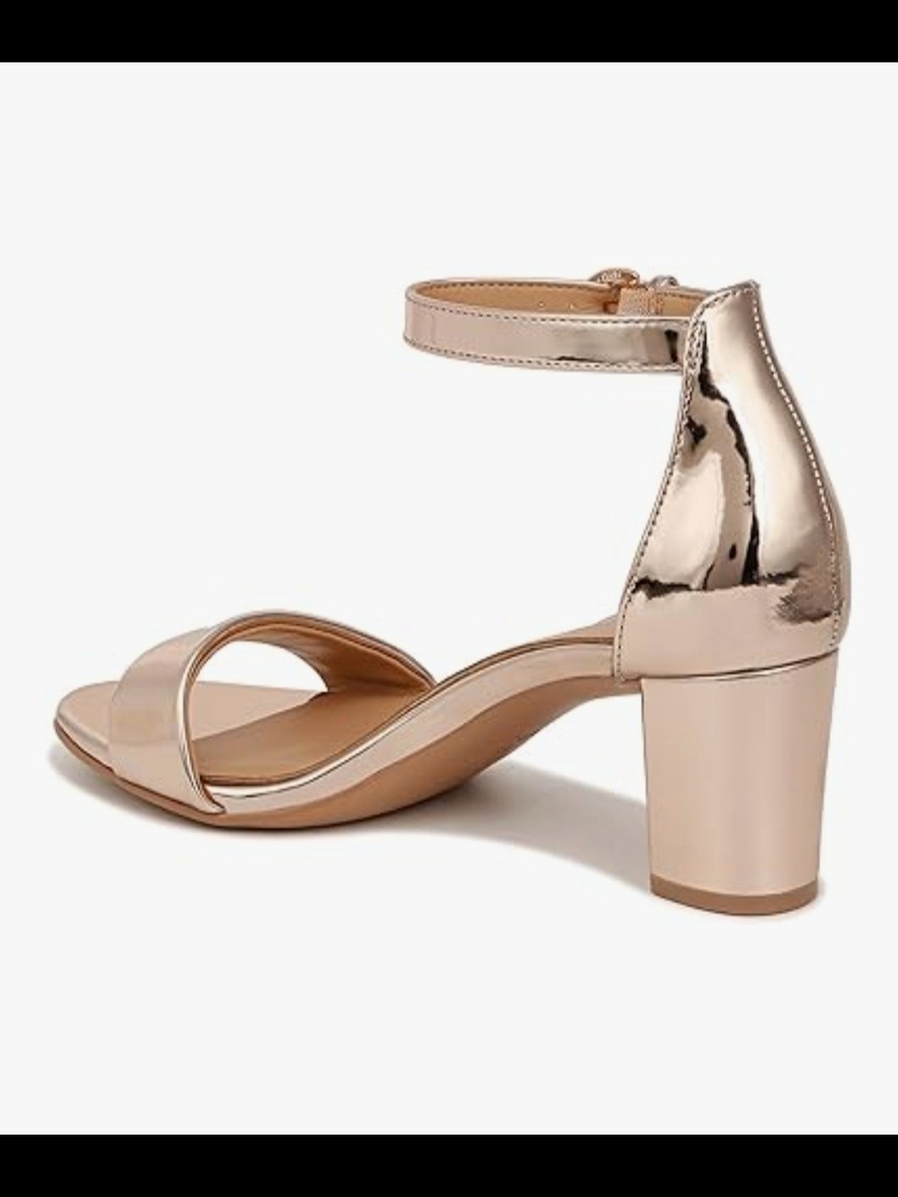 New Naturalizer Vera Rose Gold Ankle-Strap Block Heel Sandals - Women Size 9 - Picture 3 of 13